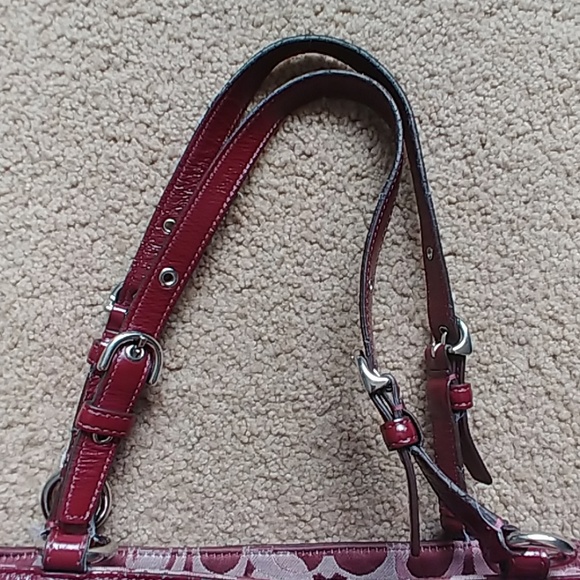 Maroon Coach Handbag/Purse - Picture 2 of 8